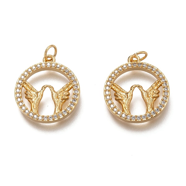 

PandaHall Brass Micro Pave Clear Cubic Zirconia Pendants, with Jump Rings, Long-Lasting Plated, Flat Round with Whatever Gesture, Clear...