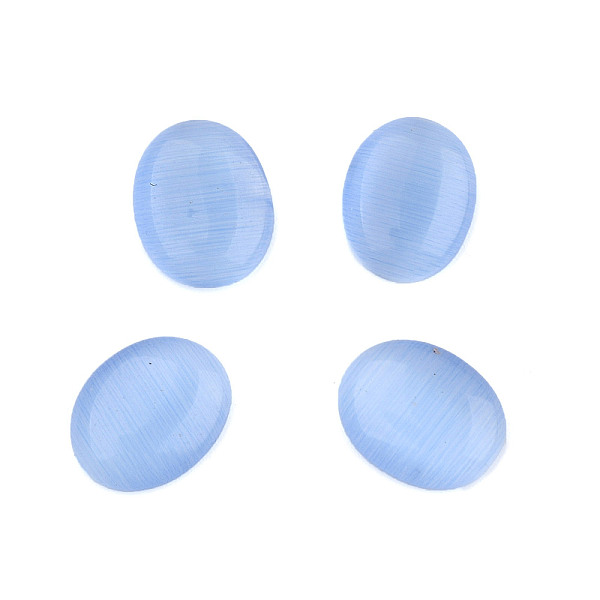 

PandaHall Cat Eye Glass Cabochons, Oval/Rice, Thistle, about 13mm wide, 18mm long, 4mm thick Glass Oval Purple