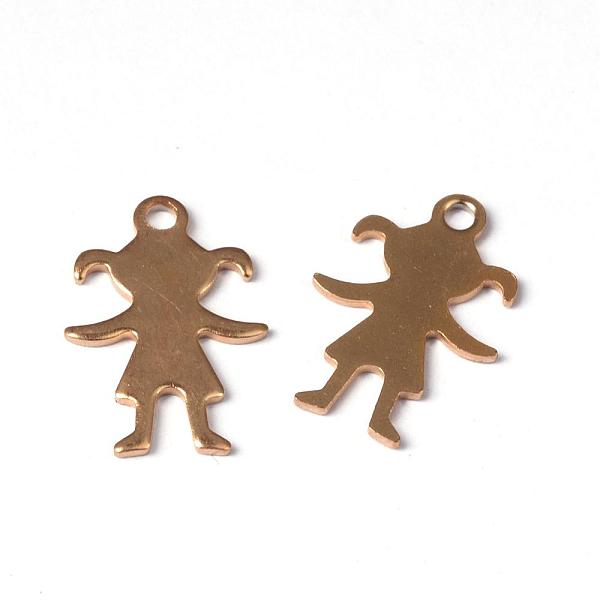 

PandaHall Ion Plating(IP) 304 Stainless Steel Pendants, Girl Silhouette Pendants, Golden, 16x11x1mm, Hole: 1.5mm 304 Stainless Steel Human