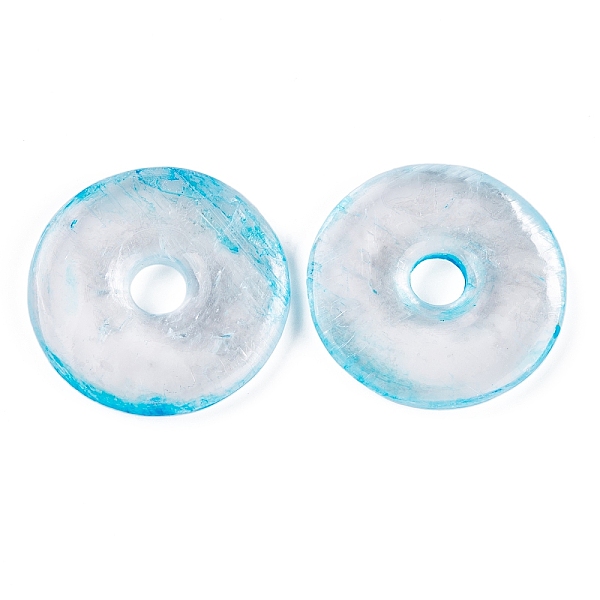 

PandaHall Natural Calcite Dyed Pendants, Donut/Pi Disc Charms, Dodger Blue, 40x5.5~6.5mm, Hole: 8mm Calcite Donut