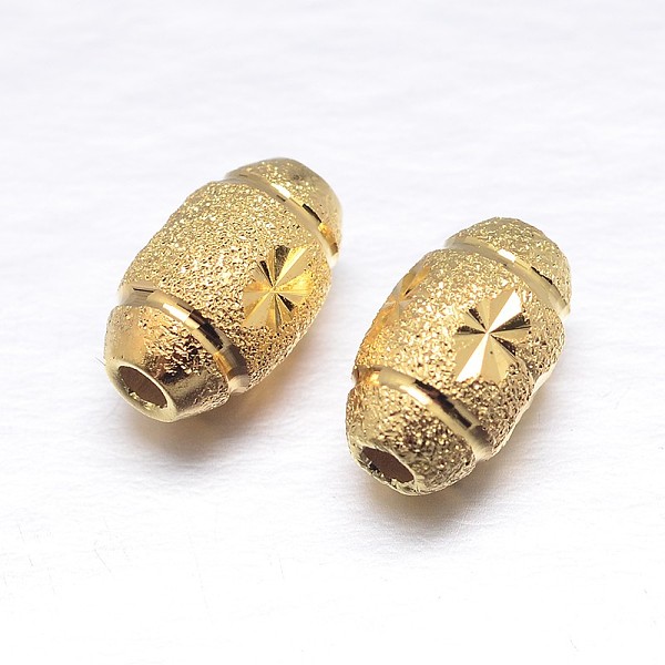 

PandaHall Real 18K Gold Plated Oval Sterling Silver Textured Beads, Golden, 10x6mm, Hole: 2mm Sterling Silver Oval
