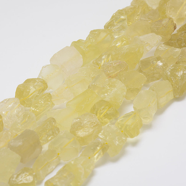 

PandaHall Raw Rough Natural Lemon Quartz Bead Strands, Nuggets, 15~20x14~18x10~14mm, Hole: 1mm, about 25pcs/strand, 14.9 inch(38cm) Lemon..., Yellow