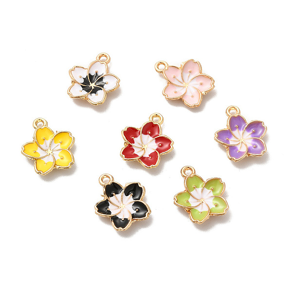 

PandaHall Alloy Enamel Pandants, Lead Free & Cadmium Free, Light Gold, Flower Charm, Mixed Color, 16x13.5x3mm, Hole: 1.4mm Alloy+Enamel..., Multicolor