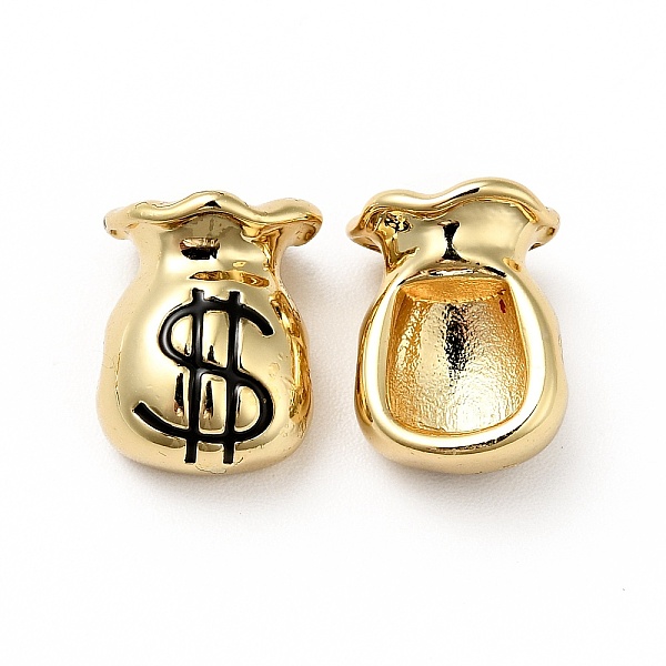 

PandaHall Rack Plating Brass Enamel Beads, Cadmium Free & Lead Free, Real 18K Gold Plated, Lucky Bag, Black, 12x9x8mm, Hole: 1.6mm...