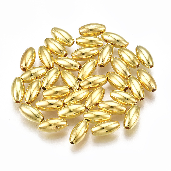 

PandaHall CCB Plastic Beads, Oval, Golden, 8x4mm, Hole: 1mm, about 7750pcs/500g Plastic Oval