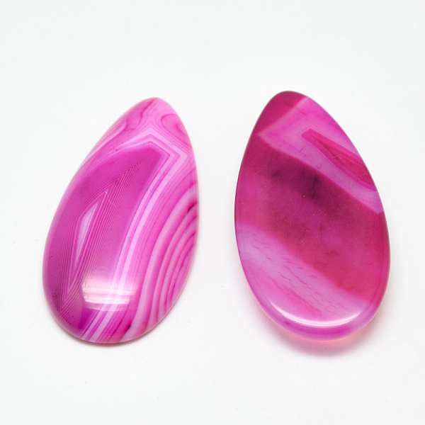 

PandaHall Dyed Natural Strip Agate Cabochons, teardrop, Magenta, 49x24x8mm Natural Agate Teardrop Pink