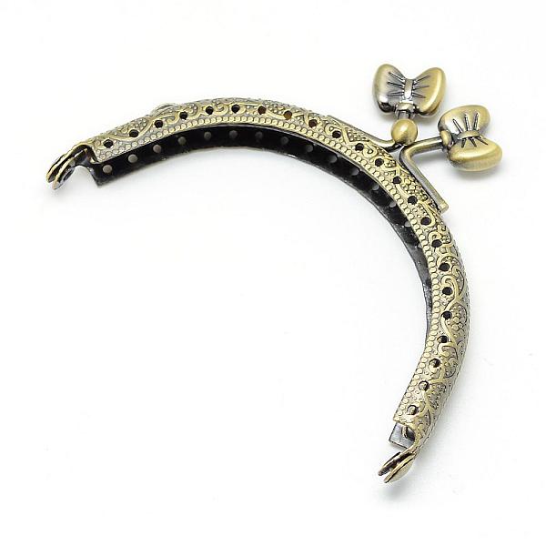 

PandaHall Iron Purse Frame Handle for Bag Sewing Craft Tailor Sewer, Antique Bronze, 67x85x11mm, Hole: 1.5mm & 2mm Iron