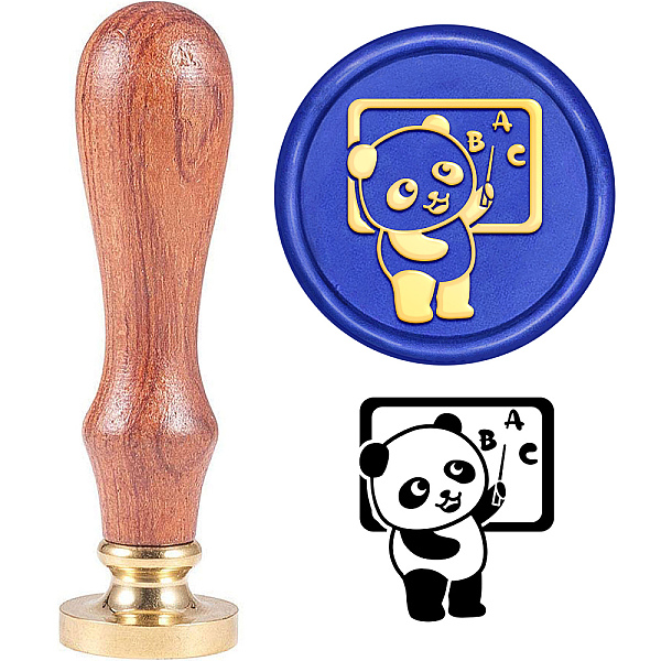 

PandaHall Brass Wax Seal Stamp with Handle, for DIY Scrapbooking, Panda Pattern, 3.5x1.18 inch(8.9x3cm) Brass Panda