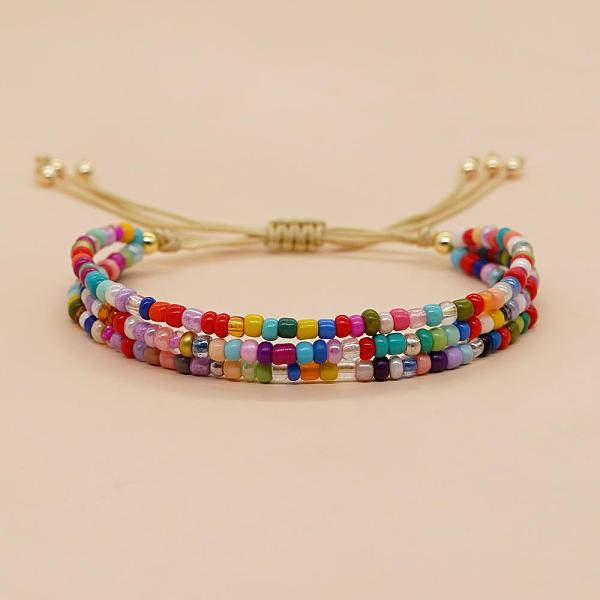 Bohemian Style Colorful Beaded Friendship Bracelet Handmade For Women