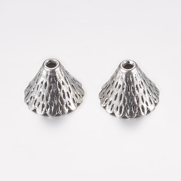 

PandaHall Alloy Bead Cap, Apetalous, Antique Silver, 12x9mm, Hole: 1.5mm Alloy