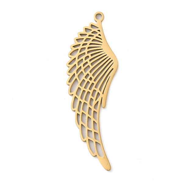 

PandaHall 304 Stainless Steel Big Pendants, Wing Charms, Golden, 55x7.5x1.5mm, Hole: 2mm 304 Stainless Steel Wing