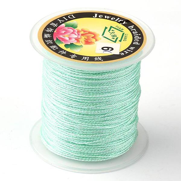 

PandaHall Round Metallic Thread, Embroidery Thread, 9-Ply, Light Cyan, 0.8mm, about 65.61 yards(60m)/roll Fibre Cyan