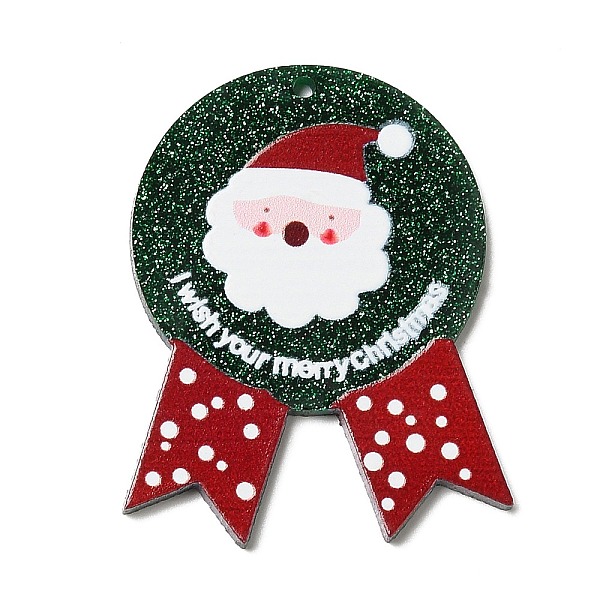 

PandaHall Christmas Themed Acrylic Pendants, Santa Claus, 47.5x37.5x2mm, Hole: 1.6mm Acrylic Santa Claus Cyan