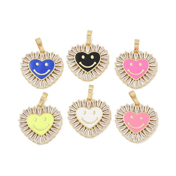 

PandaHall Rack Plating Brass Micro Pave Clear Cubic Zirconia Pendants, with Enamel, Long-Lasting Plated, Lead Free & Cadmium Free, Real 18K..., Multicolor