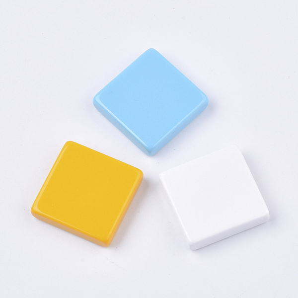 

PandaHall Resin Beads, Half Drilled, Square, Mixed Color, 27x27x7mm, Half Hole: 1mm Resin Square Multicolor
