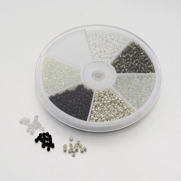 

PandaHall Round Seed Beads, Small Craft Beads for DIY Jewelry Making, Mixed Style, White, 2mm, Hole: 1mm, about 350pcs/compartment...