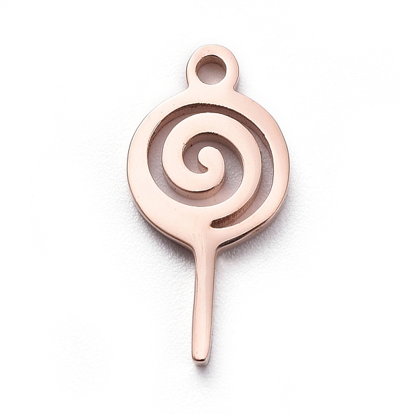 

PandaHall Vacuum Plating 304 Stainless Steel Charms, Manual Polishing, Hollow, Lollipop, Rose Gold, 13x7x1mm, Hole: 1mm 304 Stainless Steel...