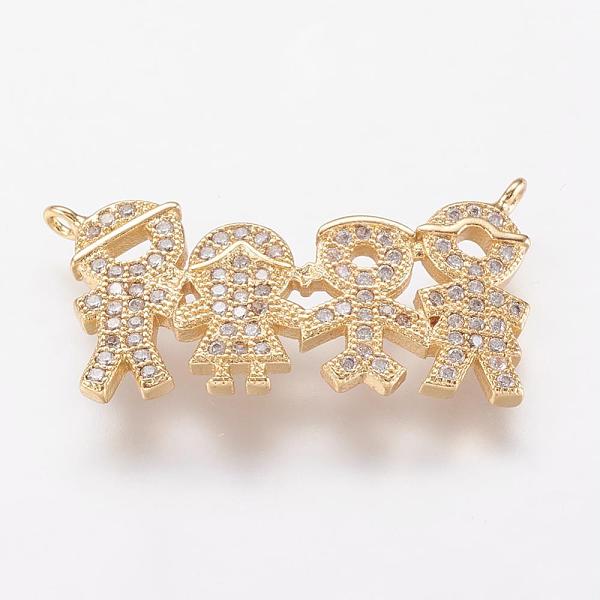 

PandaHall Brass Micro Pave Cubic Zirconia Pendants, Human, Real 18K Gold Plated, 16x29.5x1.5mm, Hole: 1mm Brass+Cubic Zirconia Human Clear