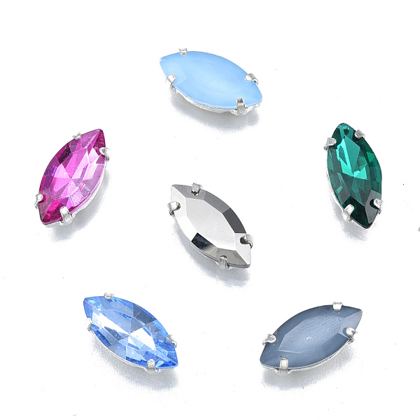 

PandaHall Horse Eye Sew on Rhinestone, K9 Glass Beads, with Platinum Plated Brass Findings, Faceted, Cadmium Free & Lead Free, Mixed Color..., Multicolor
