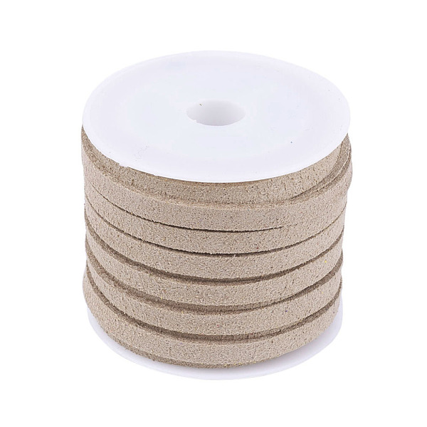 

PandaHall Faux Suede Cord, Faux Suede Lace, Dark Khaki, 5x1.5mm, about 5.46 yards(5m)/roll Faux Suede Yellow