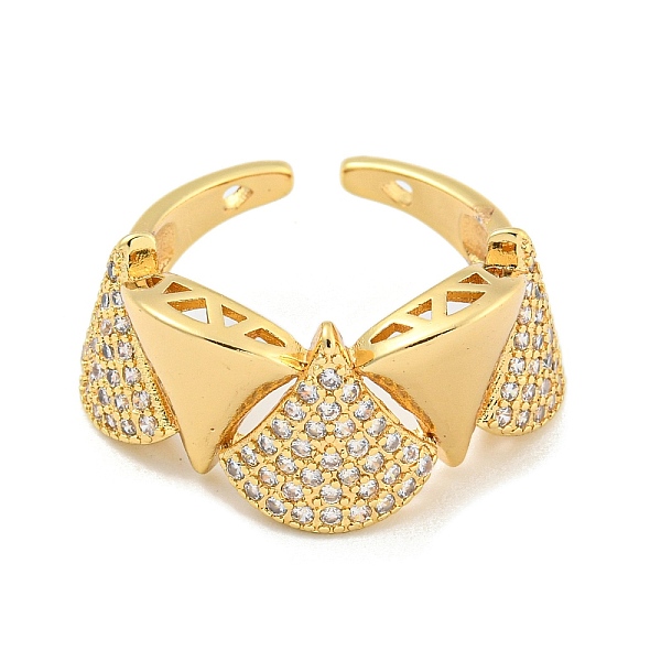 

PandaHall Ginkgo Leaf Clear Cubic Zirconia Open Cuff Ring, Brass Finger Rings for Women, Real 16K Gold Plated, 11.5mm Brass+Cubic Zirconia...