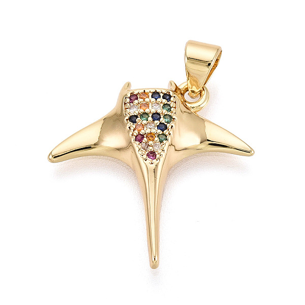 Brass Micro Pave Cubic Zirconia Pendants