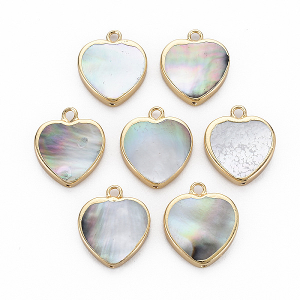 

PandaHall Electroplate Black Lip Shell Pendants, with Half Drilled Hole, Heart, Gainsboro, 17~18x15x3mm, Hole: 0.9~1.8mm Black Lip Shell..., Gray