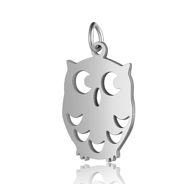 

PandaHall 201 Stainless Steel Pendants, Owl, Stainless Steel Color, 20x13.5x1mm, Hole: 3mm 201 Stainless Steel Owl