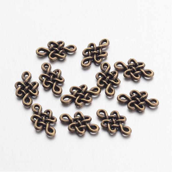 

PandaHall Tibetan Style Chinese Knot Alloy Links connectors, Cadmium Free & Nickel Free & Lead Free, Antique Bronze, 7x11.5x2mm, Hole: 1mm...