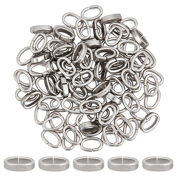 

PandaHall Unicraftale 100Pcs Oval 201 Stainless Steel Slide Charms, Stainless Steel Color, 10x6x2.5mm, Hole: 4x7mm 201 Stainless Steel Oval