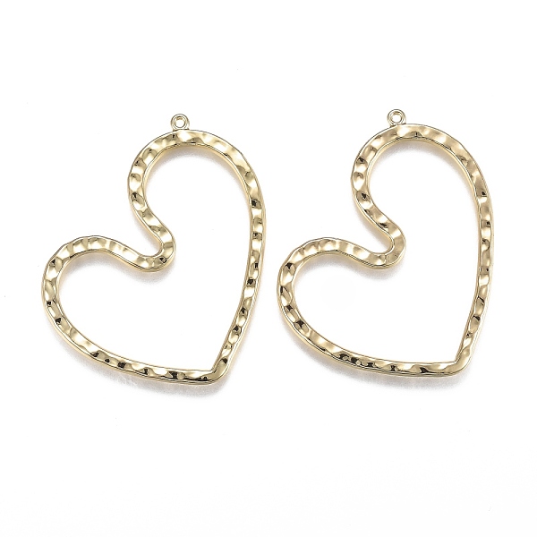 

PandaHall Hammered Side Alloy Jewelry Pendants, Heart, Light Gold, 49.5x40.5x1.5mm, Hole: 1.2mm Alloy Heart