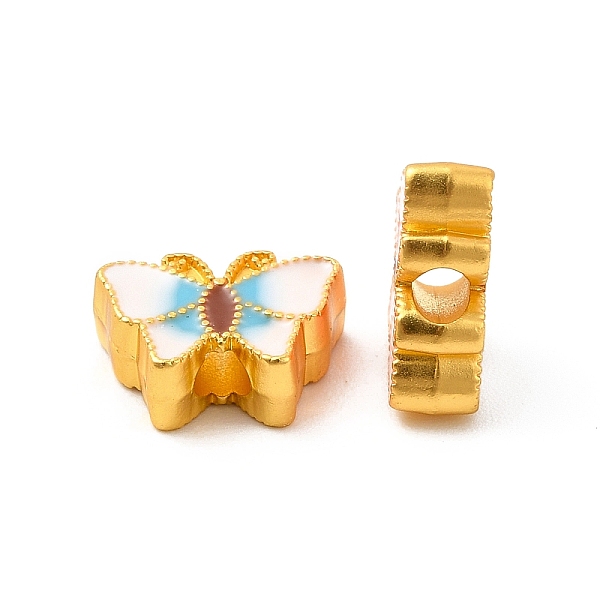 

PandaHall Rack Plating Alloy Enamel Beads, Lead Free & Cadmium Free & Nickel Free, Butterfly, White, 8.5x11x4mm, Hole: 2~2.3mm Alloy+Enamel...