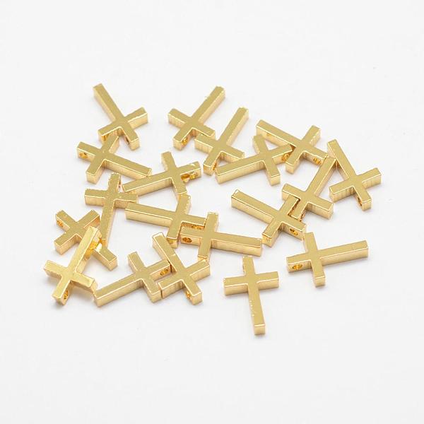 

PandaHall Brass Tiny Cross Charms, Long-Lasting Plated, Real 18K Gold Plated, 13x8.5x2mm, Hole: 0.5mm Brass Cross