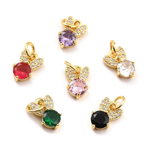 

PandaHall Brass Micro Pave Cubic Zirconia Charms, Real 18K Gold Plated, Cadmium Free & Lead Free, Rabbit, Mixed Color, 10x6.5x3mm, Hole..., Multicolor