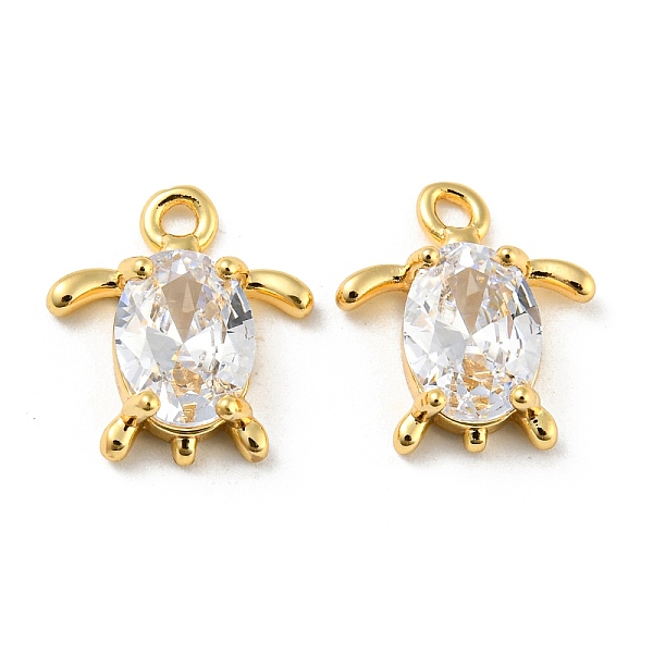 

PandaHall Brass Charms, with Glass, Turtle, Real 18K Gold Plated, 12.5x11.5x3.5mm, Hole: 1.4mm Brass+Glass Turtle Clear