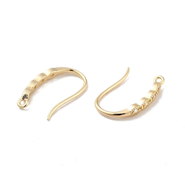 

PandaHall Rack Plating Brass Micro Pave Cubic Zirconia Earring Hooks, with Vertical Loop, Long-Lasting Plated, Cadmium Free & Lead Free..., Clear