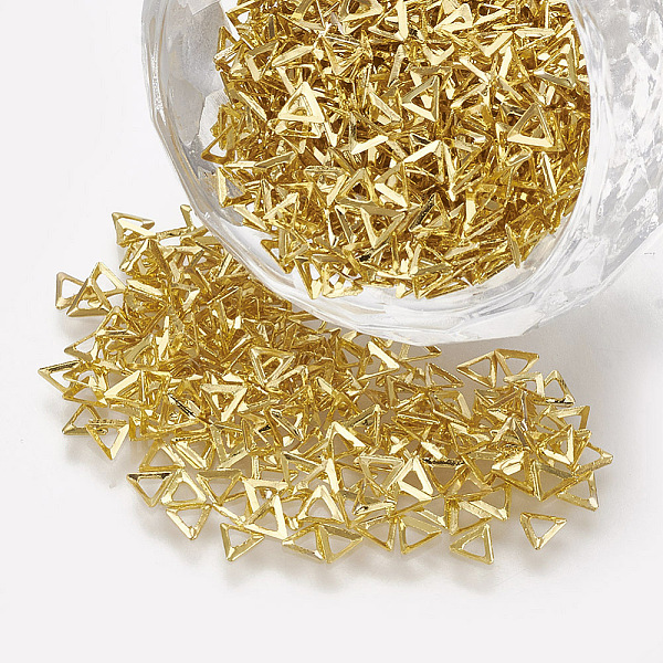 

PandaHall Brass Cabochons, Nail Art Decoration Accessories, Triangle, Golden, 2.5x3x0.4mm, about 10000pcs/bag Brass Triangle