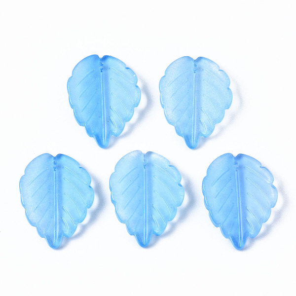

PandaHall Spray Painted Glass Pendants, Leaf, Dodger Blue, 23.5x17.5x4.5mm, Hole: 1mm Glass Leaf