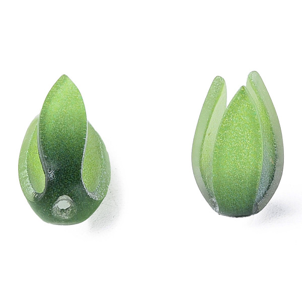 

PandaHall Plastic Beads, Flower, Green, 17.5x10x9mm, Hole: 1.2mm Plastic Flower Green
