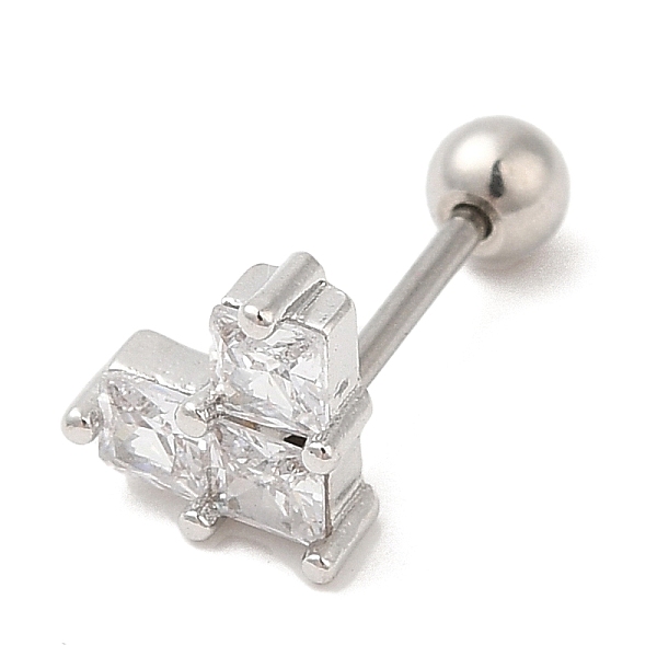 

PandaHall Brass Micro Pave Clear Cubic Zirconia Stud Earrings, with 316 Stainless Steel Pin and Ear Nut, Heart, Stainless Steel Color, 6x7mm...
