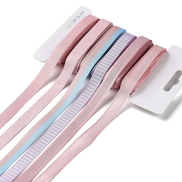 

PandaHall 18 Yards 6 Styles Polyester Ribbon, for DIY Handmade Craft, Hair Bowknots and Gift Decoration, Pink Color Palette, Plum, 3/8~1/2..., Purple