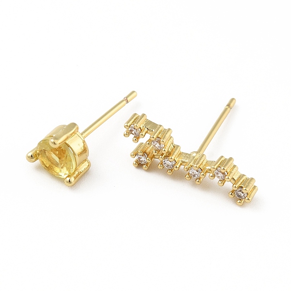 

PandaHall Cubic Zirconia Constellation Asymmetrical Earrings, Real 18K Gold Plated Brass Stud Earrings, Cadmium Free & Lead Free, Taurus...