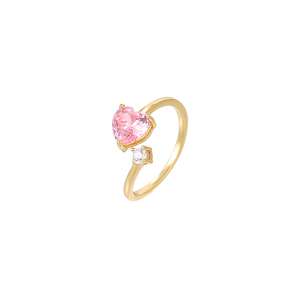 

PandaHall Elegant 925 Sterling Silver Cubic Zirconia Heart Cuff Rings, Open Rings Sterling Silver