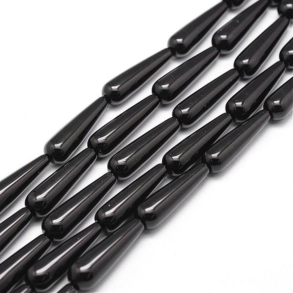 

PandaHall Natural Black Onyx Beads Strands, Grade A, Dyed & Heated, Teardrop, 30x10mm, Hole: 1.2mm, about 13pcs/strand, 15.16 inch~15.35...
