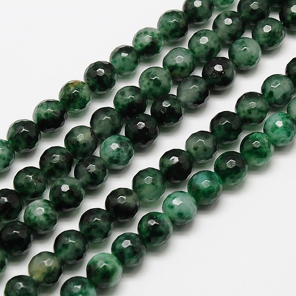 

PandaHall Natural Malaysia Jade Bead Strands, Faceted Round Dyed Beads, Dark Green, 4mm, Hole: 1mm, about 91pcs/strand, 14.5 inch Malaysia...