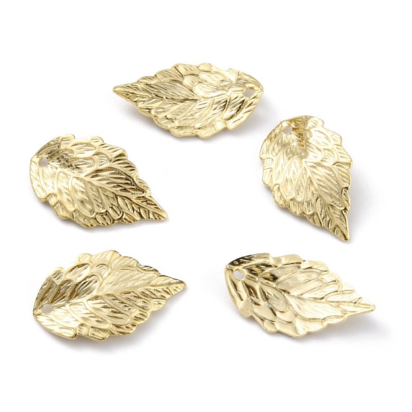 

PandaHall Brass Pendants, Leaf, Real 24K Gold Plated, 17.5x10x2.5mm, Hole: 1mm Brass Leaf