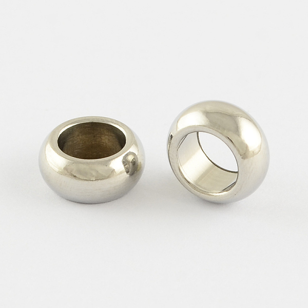 

PandaHall 201 Stainless Steel Large Hole Rondelle Beads, Stainless Steel Color, 11x5mm, Hole: 7mm 201 Stainless Steel Rondelle