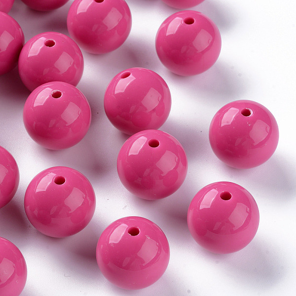 

PandaHall Opaque Acrylic Beads, Round, Camellia, 20x19mm, Hole: 3mm Acrylic Round Pink