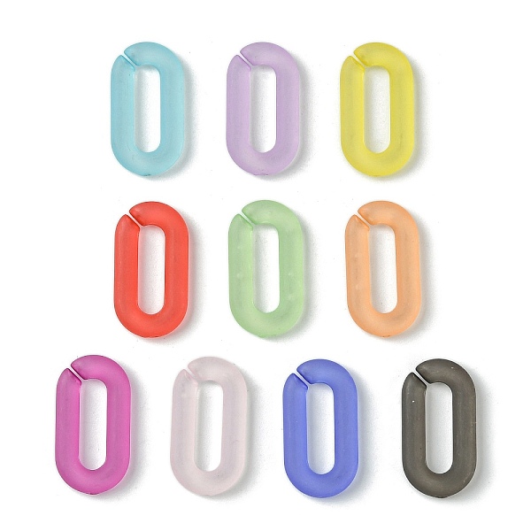 

PandaHall Transparent Frosted Acrylic Linking Rings, Quick Link Connectors, Oval, Mixed Color, 20.5x11x2.8mm, Inner Diameter: 13x4mm, about..., Multicolor