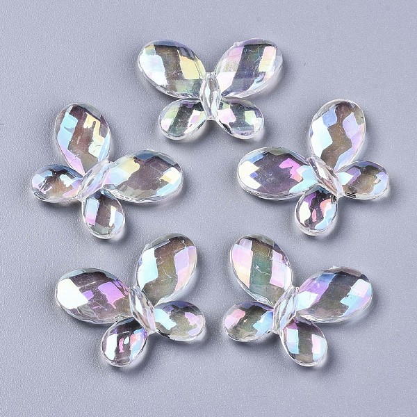 

PandaHall Transparent Acrylic Beads, AB Color, Butterfly, Faceted, Clear AB, 23x29x4mm, Hole: 1.6mm Acrylic Butterfly White
